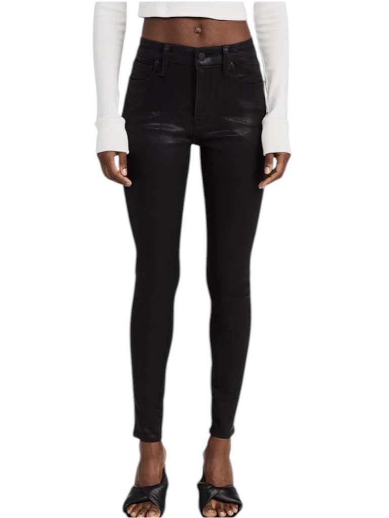 Good American Black Coated Skinny Jeans